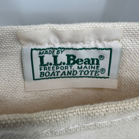 Vintage LL Bean Boat and Tote Bag Canvas Green Oregon OGA Graphic - Picture 4 of 13